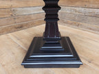 Marble Top Pedestal Side Table Black Wood Square Vintage Style