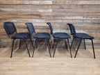 Eight Black Stacking Chairs Mesh Back Office Conference Reception