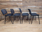 Eight Black Stacking Chairs Mesh Back Office Conference Reception