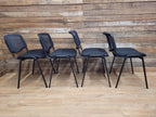 Eight Black Stacking Chairs Mesh Back Office Conference Reception