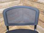Eight Black Stacking Chairs Mesh Back Office Conference Reception
