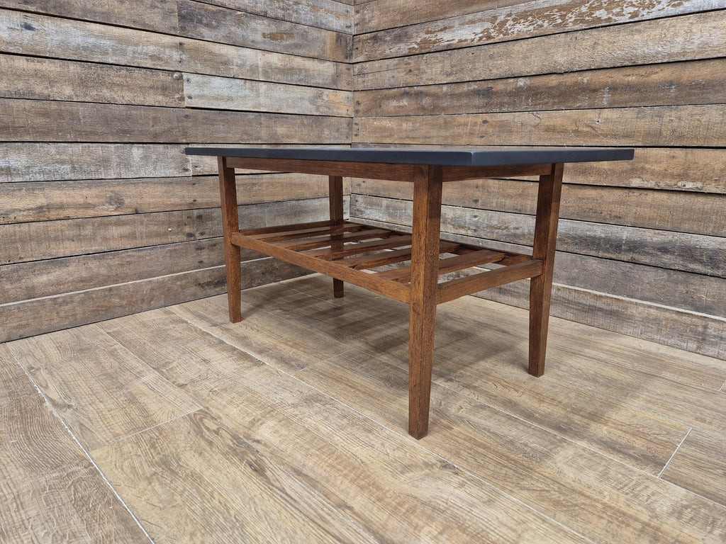 Vintage Mid Century Teak Coffee Table With Magazine Shelf Great Retro Design