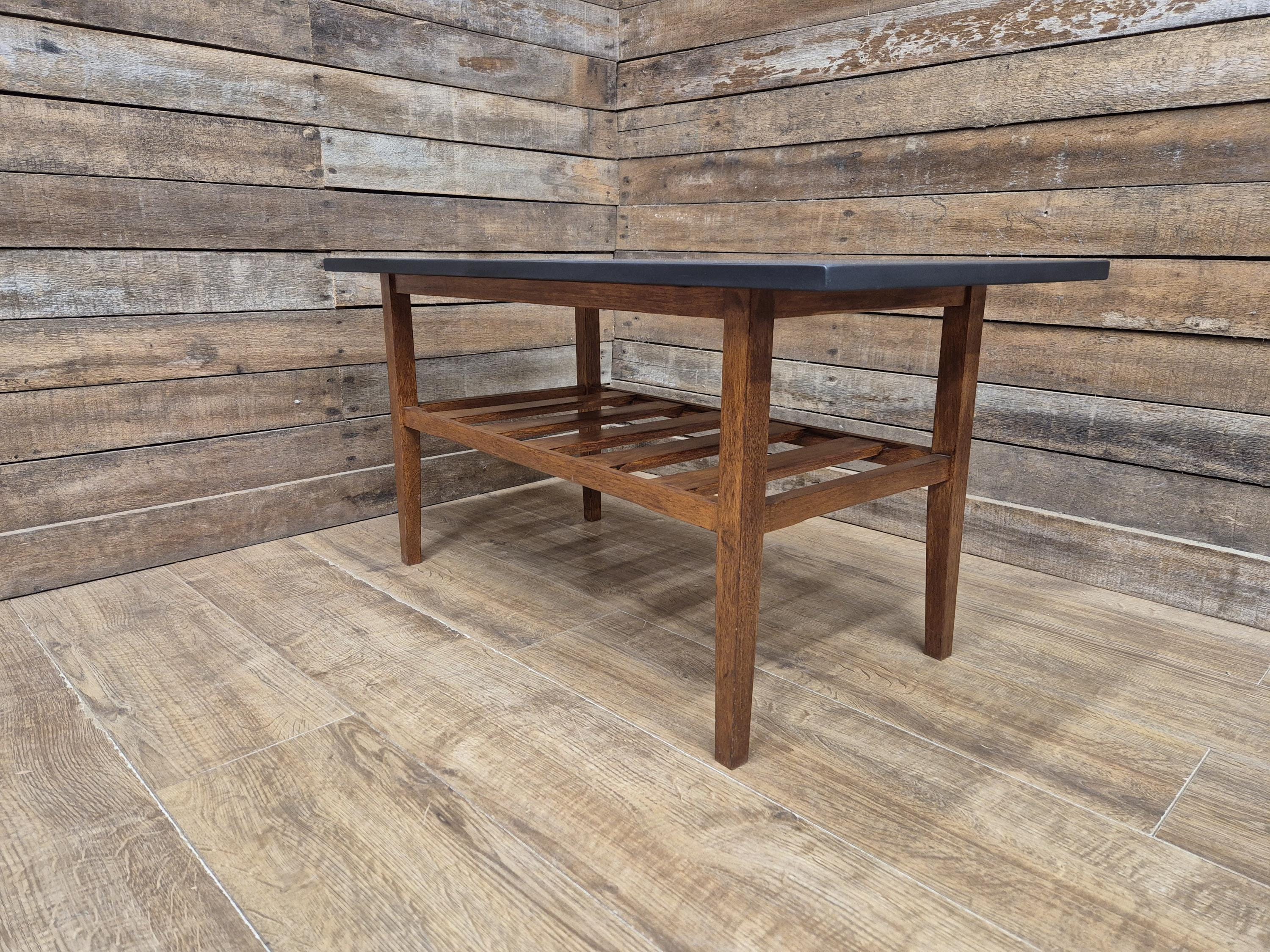 Vintage Mid Century Teak Coffee Table With Magazine Shelf Great Retro Design