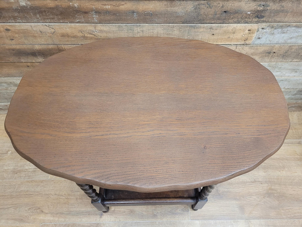 Barley Twist Vintage Oak Side Table Hall Wine Lamp Table Plant Stand