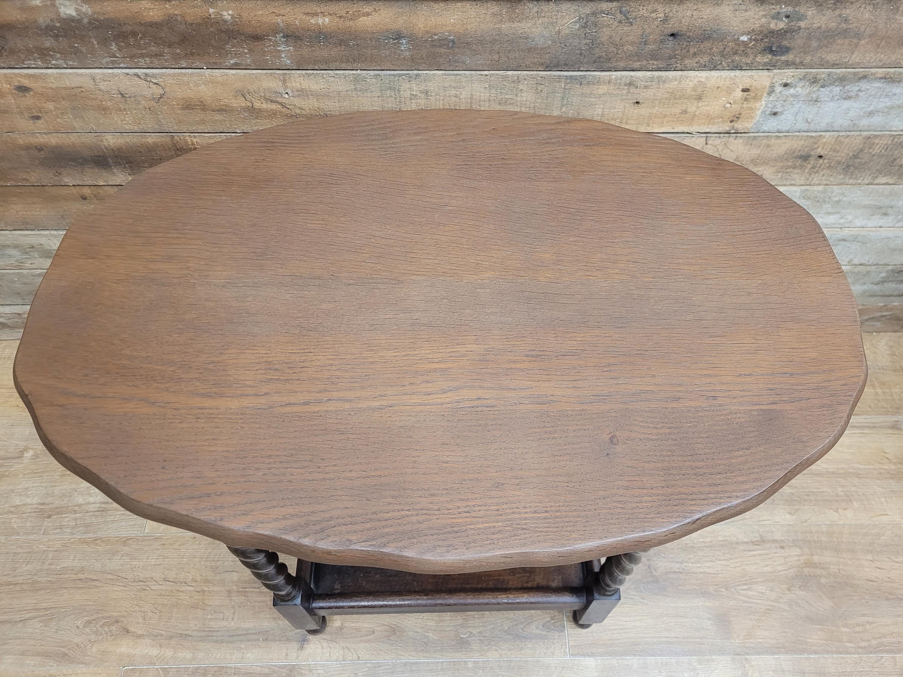 Barley Twist Vintage Oak Side Table Hall Wine Lamp Table Plant Stand