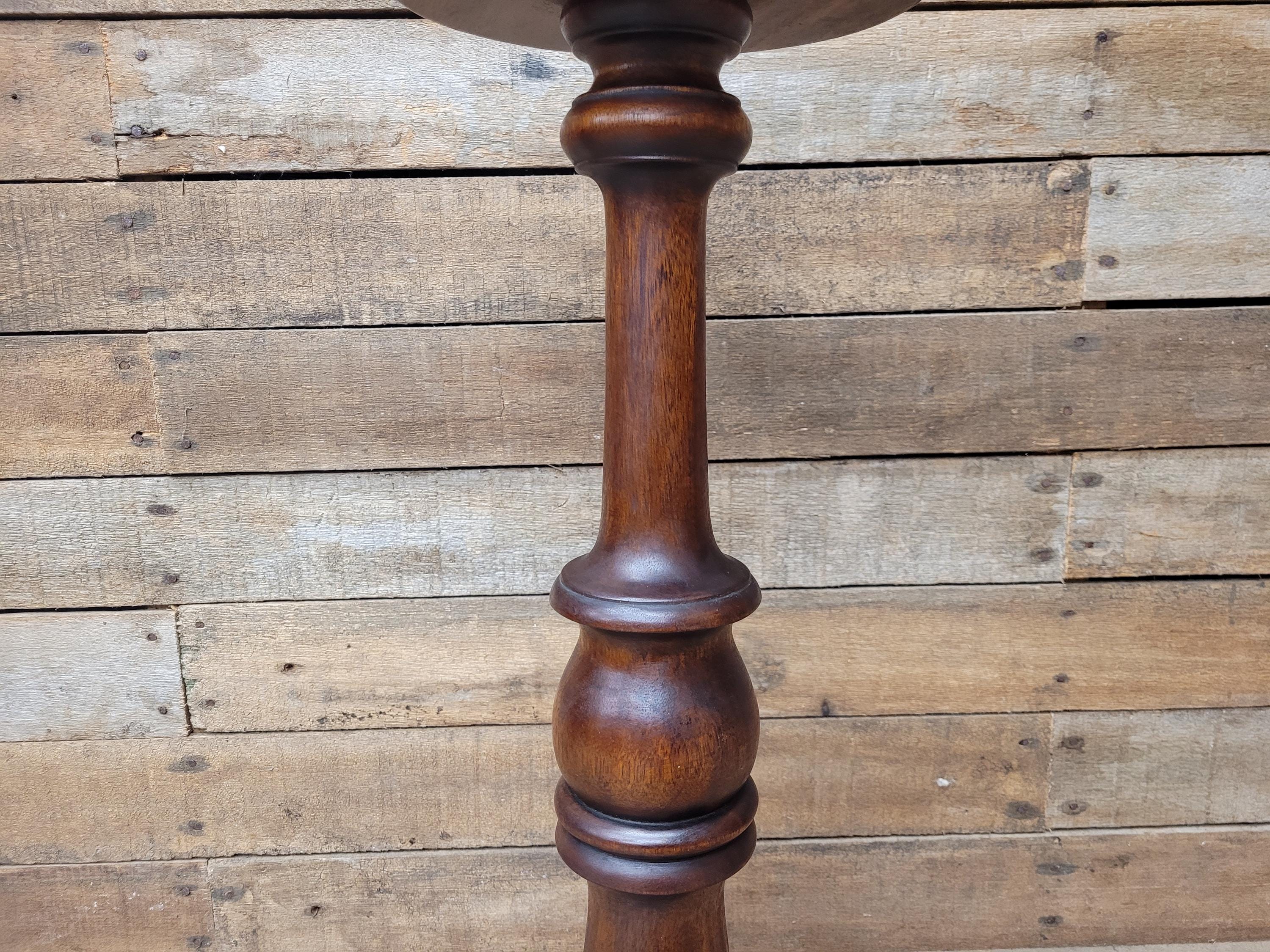 Antique Edwardian Mahogany Torchiere Jardiniere Plant Stand Pedestal Carved
