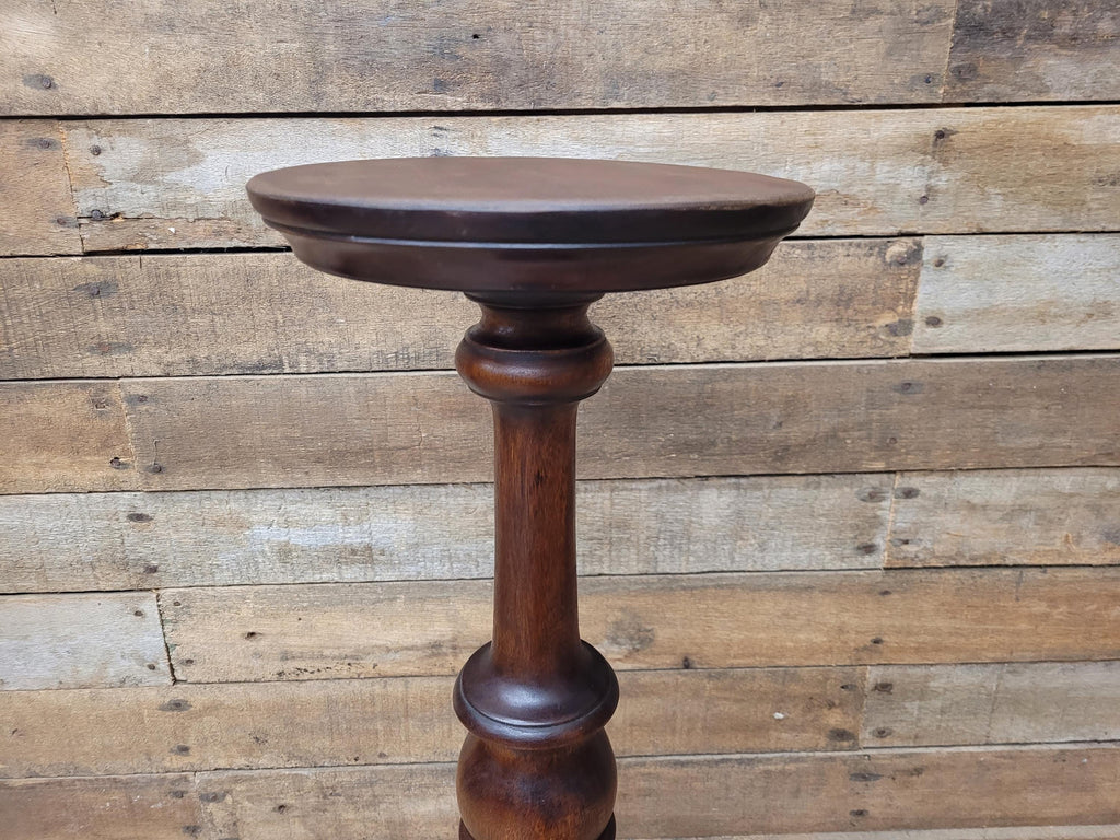 Antique Edwardian Mahogany Torchiere Jardiniere Plant Stand Pedestal Carved