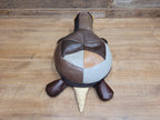 Vintage Leather Turtle Footstool Patchwork Animal Pouffe