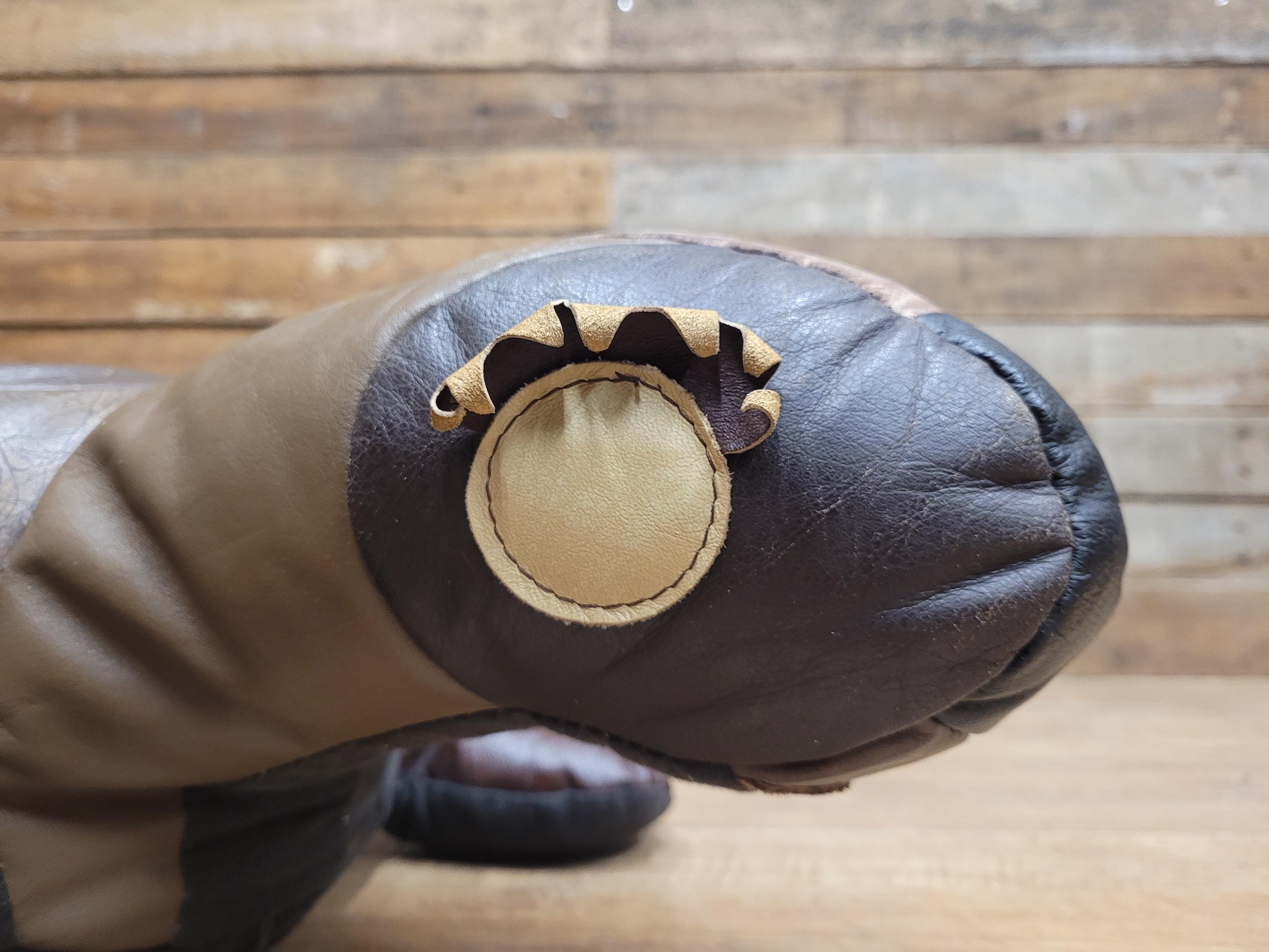 Vintage Leather Turtle Footstool Patchwork Animal Pouffe