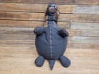 Vintage Leather Turtle Footstool Patchwork Animal Pouffe