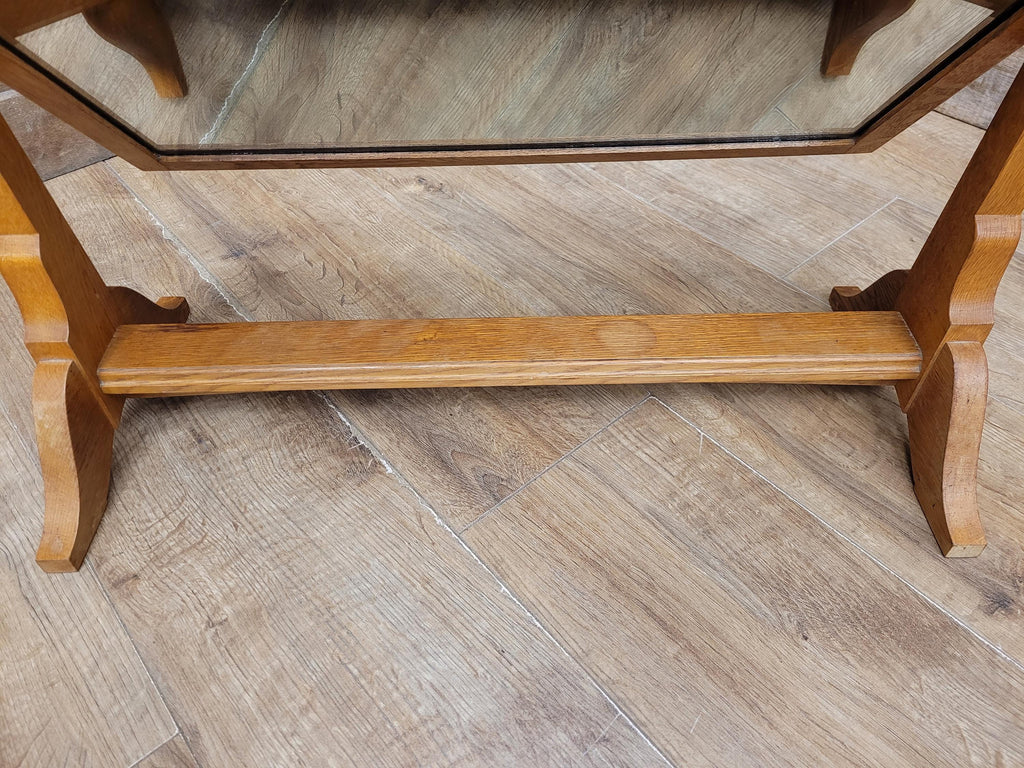 Air Ministry Mid Century Oak Free Standing Table Mirror Stamped A.M Crown
