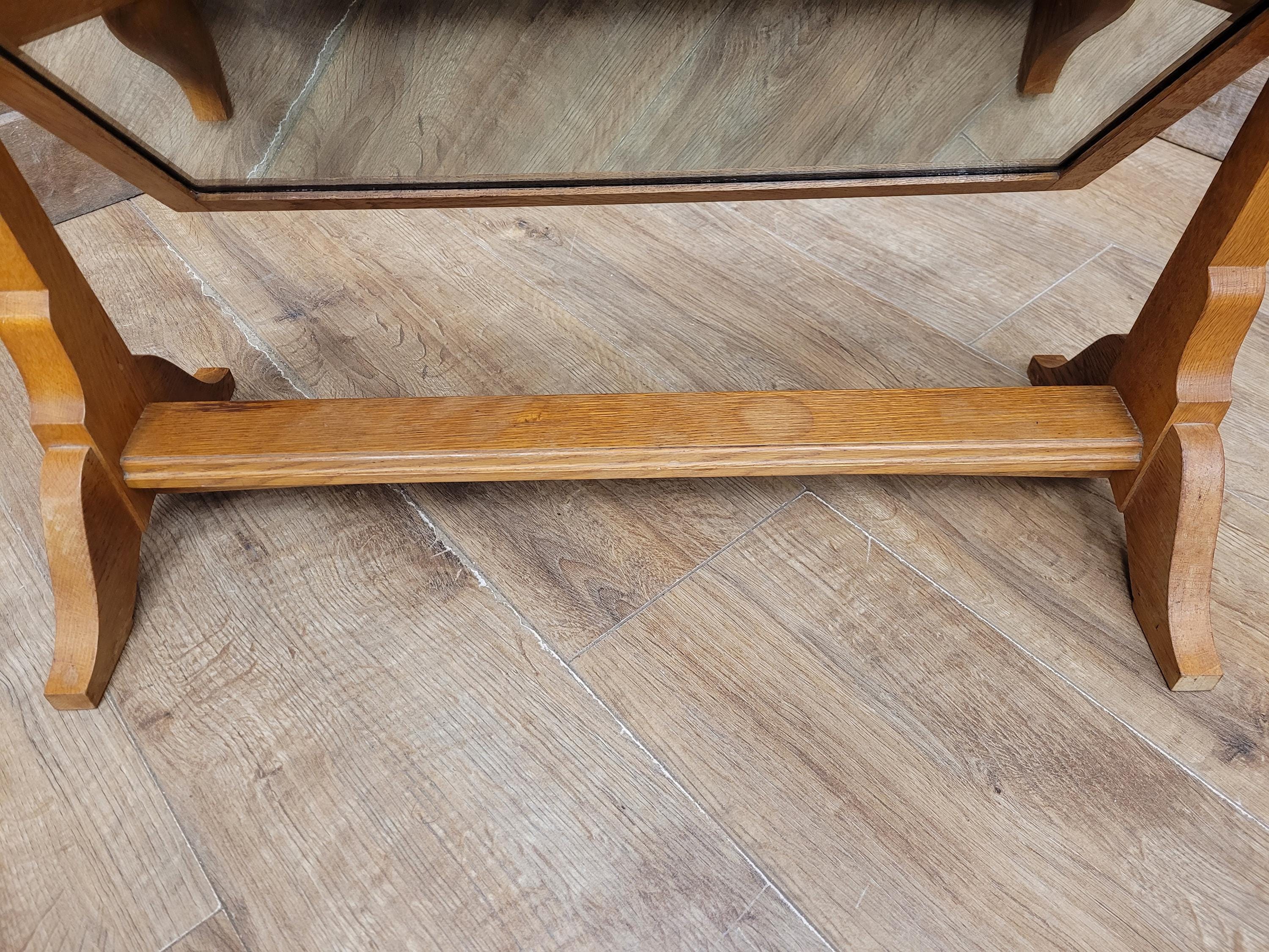 Air Ministry Mid Century Oak Free Standing Table Mirror Stamped A.M Crown