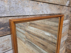 Mid Century Teak Wall Mirror with Shelf 1960s Scandinavian Style