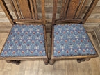 Four Arts & Craft Style Solid Oak Dining Chairs William Morris Snakeshead Seats