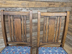 Four Arts & Craft Style Solid Oak Dining Chairs William Morris Snakeshead Seats