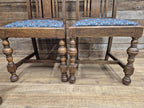 Four Arts & Craft Style Solid Oak Dining Chairs William Morris Snakeshead Seats