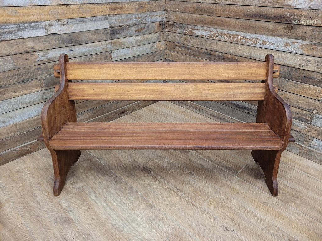 Hattersley Keighley Teak Bench Church Pew Style Hall Bench Solid Wood Seating