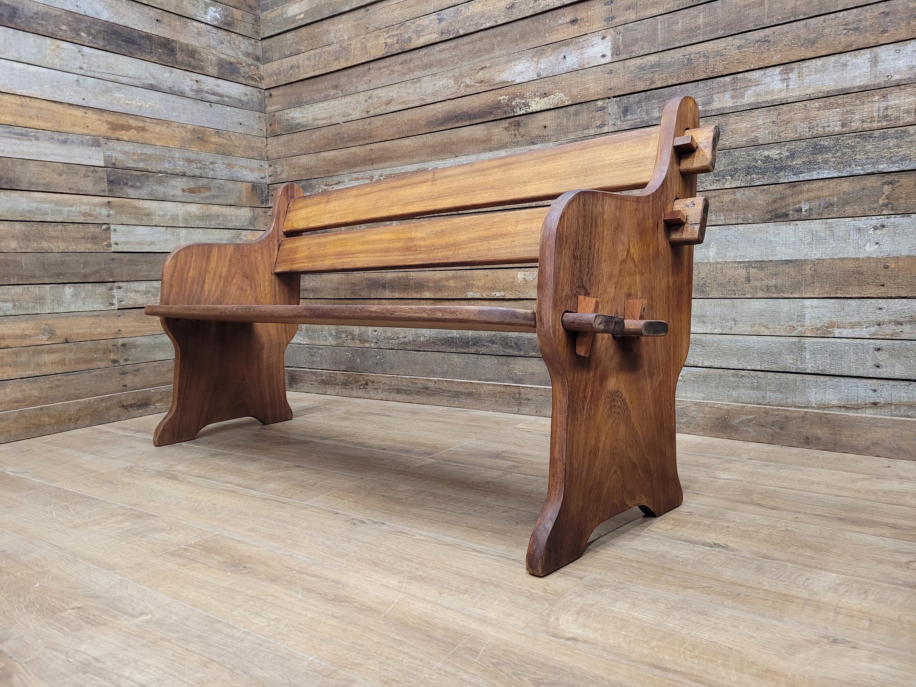 Hattersley Keighley Teak Bench Church Pew Style Hall Bench Solid Wood Seating