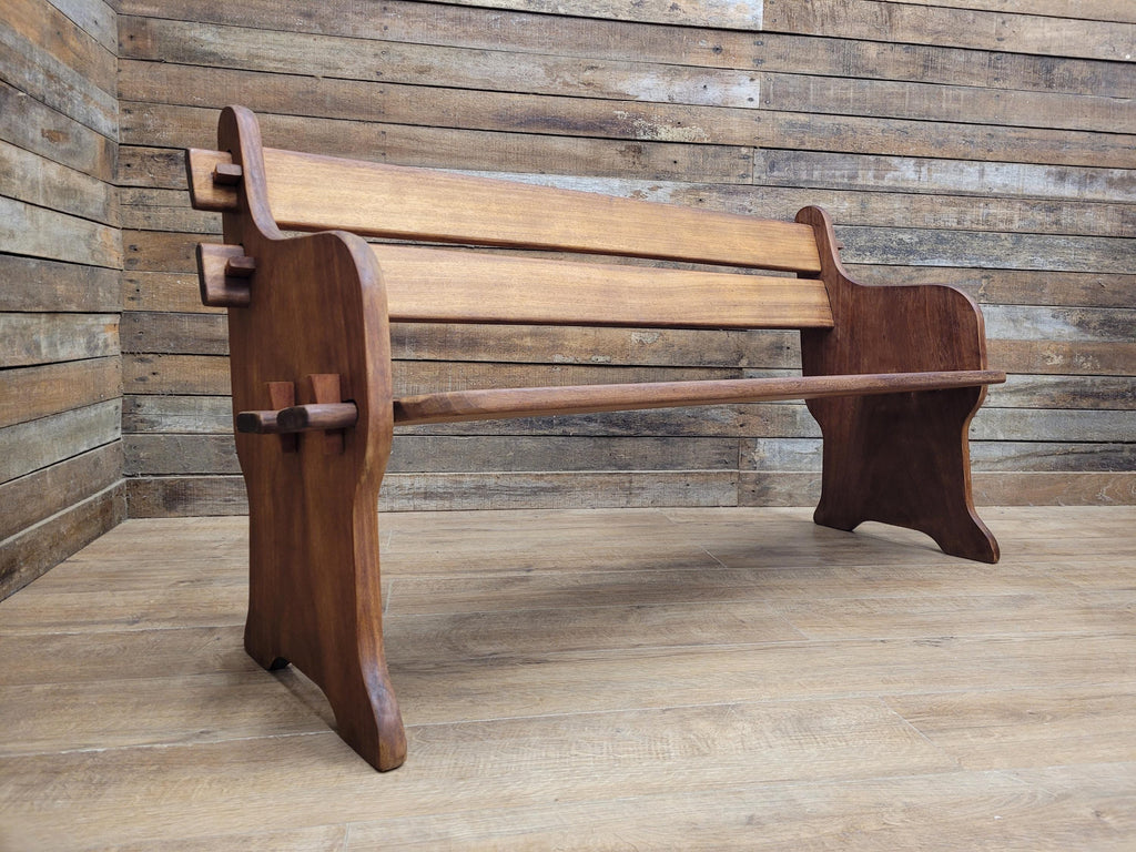 Hattersley Keighley Teak Bench Church Pew Style Hall Bench Solid Wood Seating