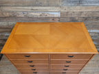 Vintage Large Ten Drawer Chest Cabriole Legs Inlaid Top Chest Of Drawers
