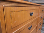 Vintage Large Ten Drawer Chest Cabriole Legs Inlaid Top Chest Of Drawers
