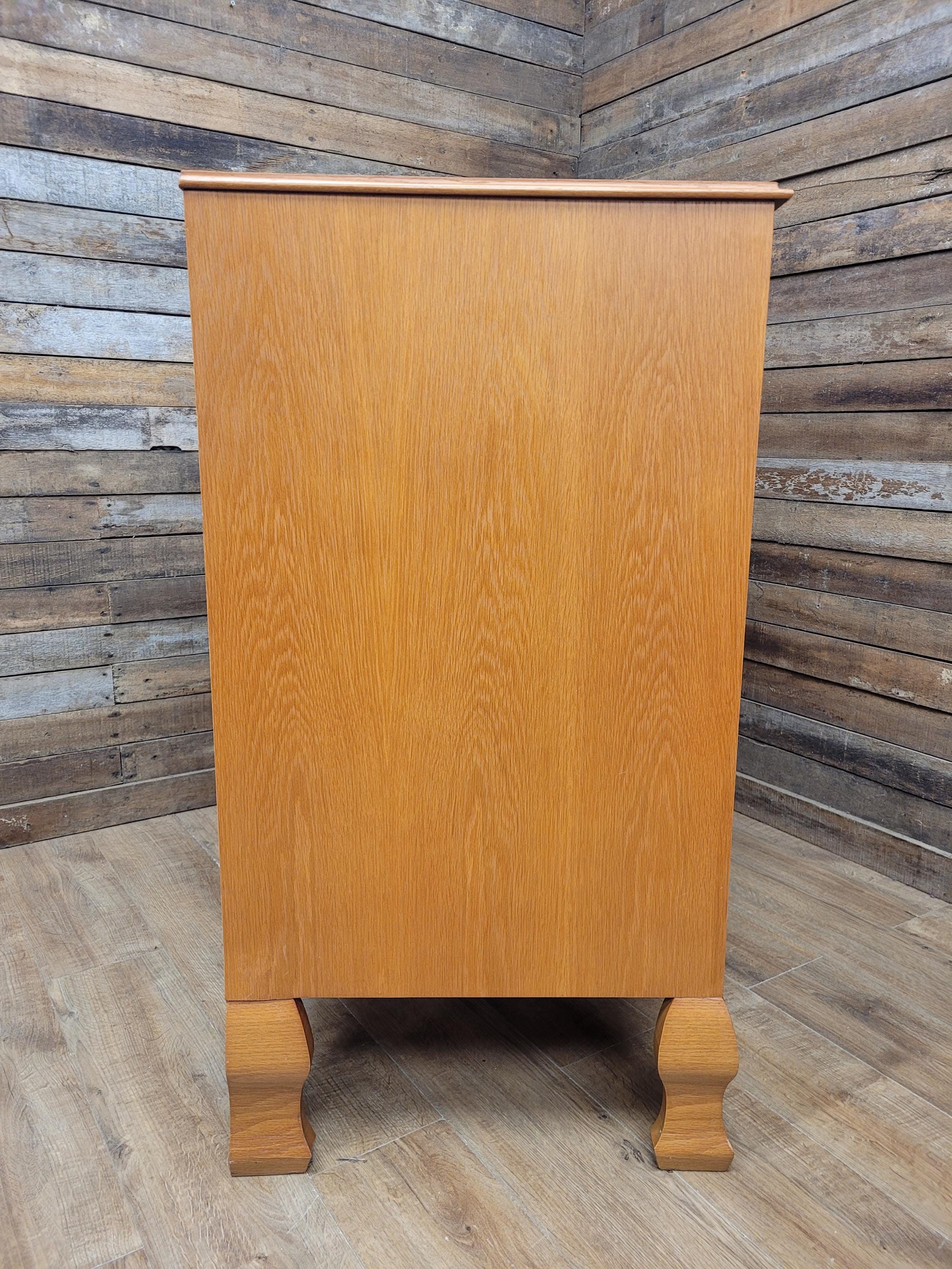 Vintage Large Ten Drawer Chest Cabriole Legs Inlaid Top Chest Of Drawers
