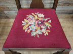Set of 4 Queen Anne Style Dining Chairs with Wool Tapestry Seats