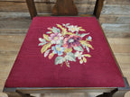 Set of 4 Queen Anne Style Dining Chairs with Wool Tapestry Seats