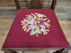 Set of 4 Queen Anne Style Dining Chairs with Wool Tapestry Seats