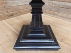 Marble Top Pedestal Side Table Black Wood Square Vintage Style