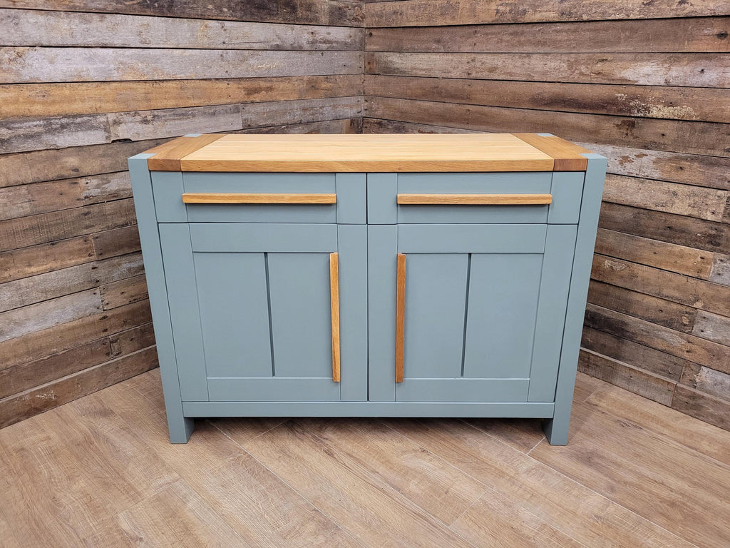 Painted Oak Sideboard 2 Door 2 Drawer Fusion Paint Carriage House Green Cupboard