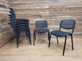 Eight Black Stacking Chairs Mesh Back Office Conference Reception