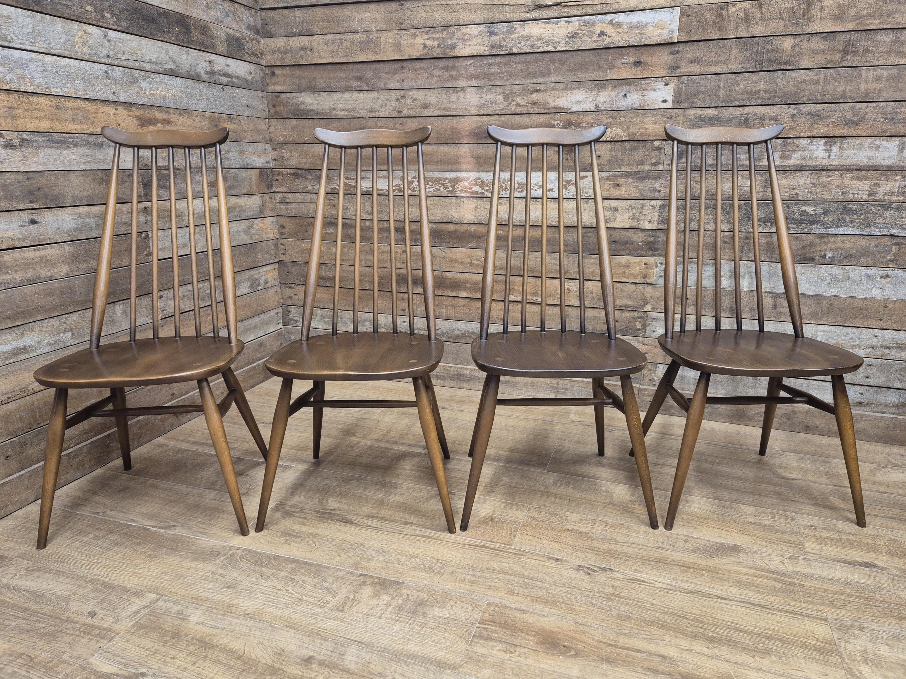 Ercol Goldsmith Chairs Elm Golden Dawn Mid Century Set Of Four Retro Chic