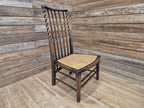 Oak Rush Seat Barley Twist Low Chair Early 20thC Antique Country Child Stool