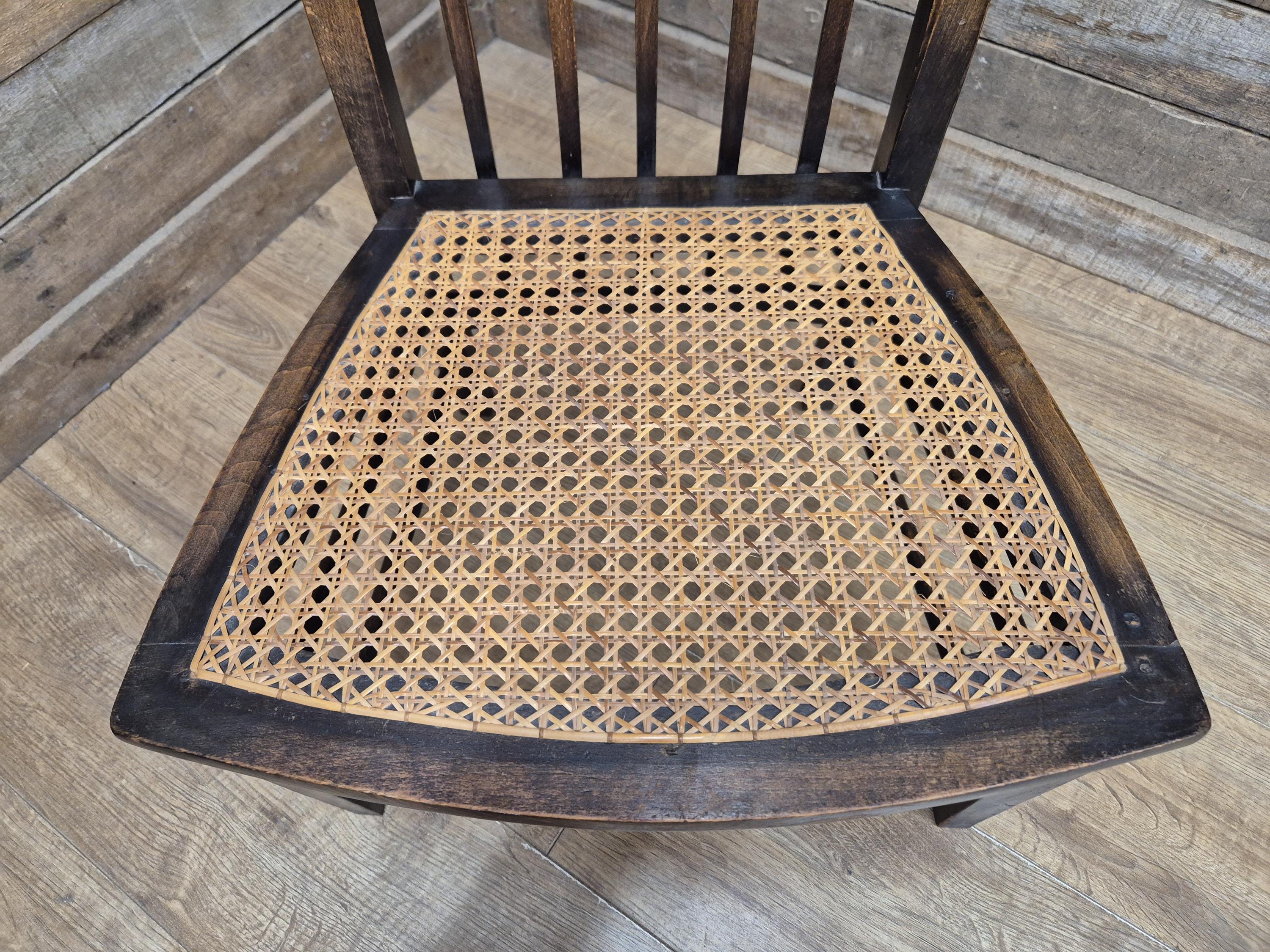 Oak Rush Seat Barley Twist Low Chair Early 20thC Antique Country Child Stool