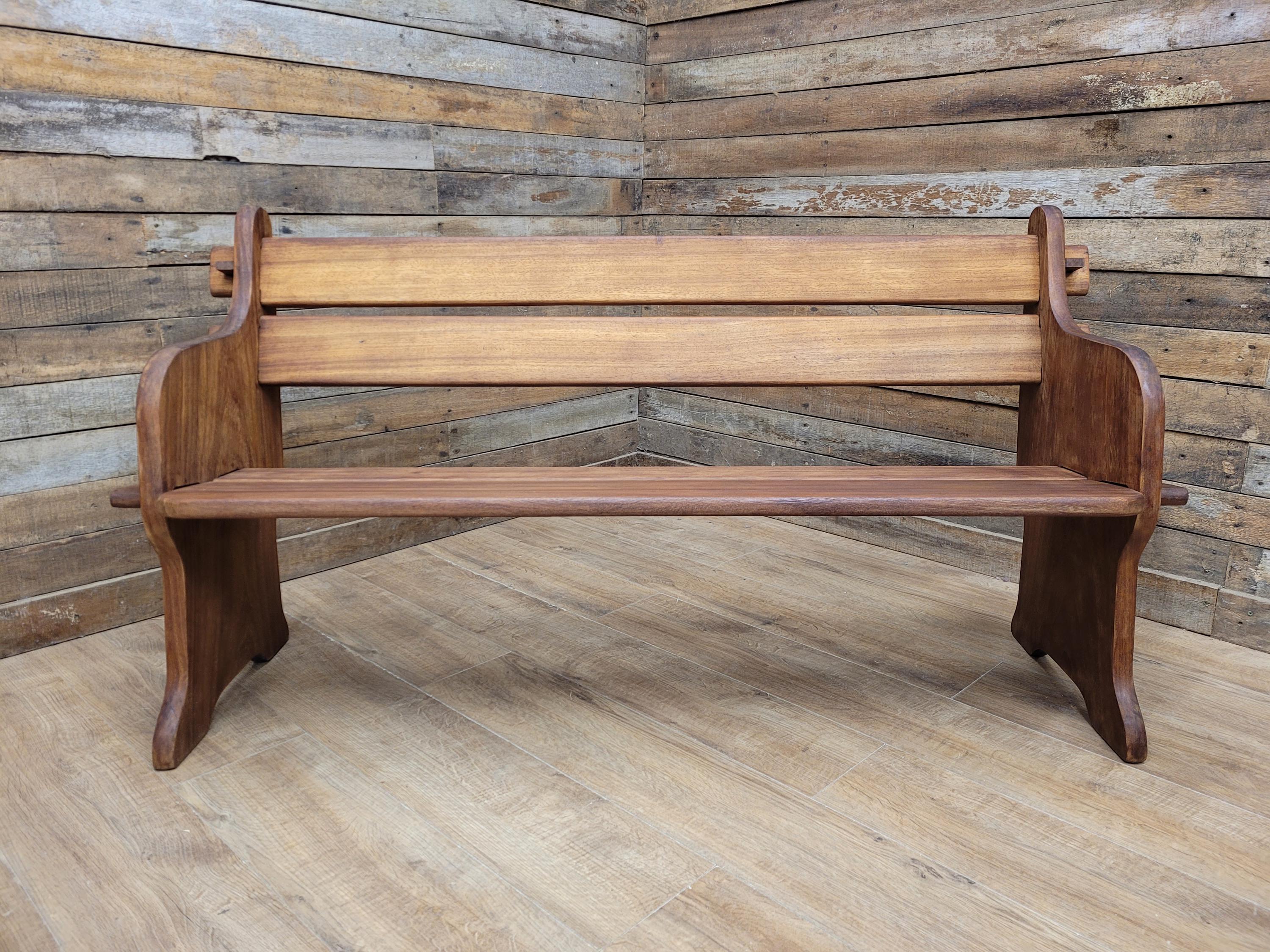 Hattersley Keighley Teak Bench Church Pew Style Hall Bench Solid Wood Seating