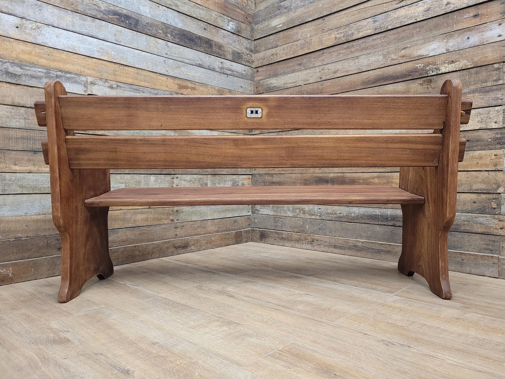 Hattersley Keighley Teak Bench Church Pew Style Hall Bench Solid Wood Seating