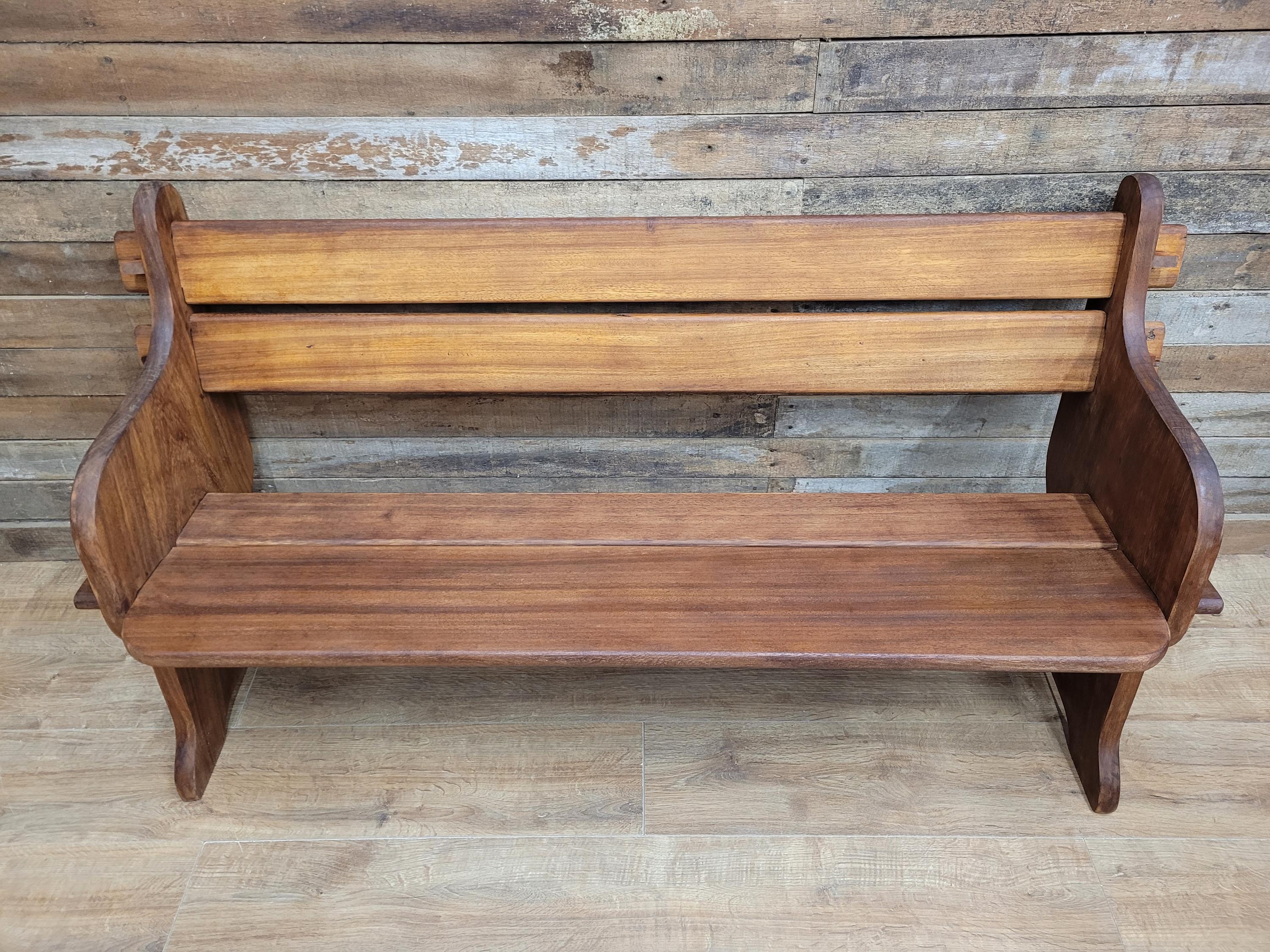 Hattersley Keighley Teak Bench Church Pew Style Hall Bench Solid Wood Seating