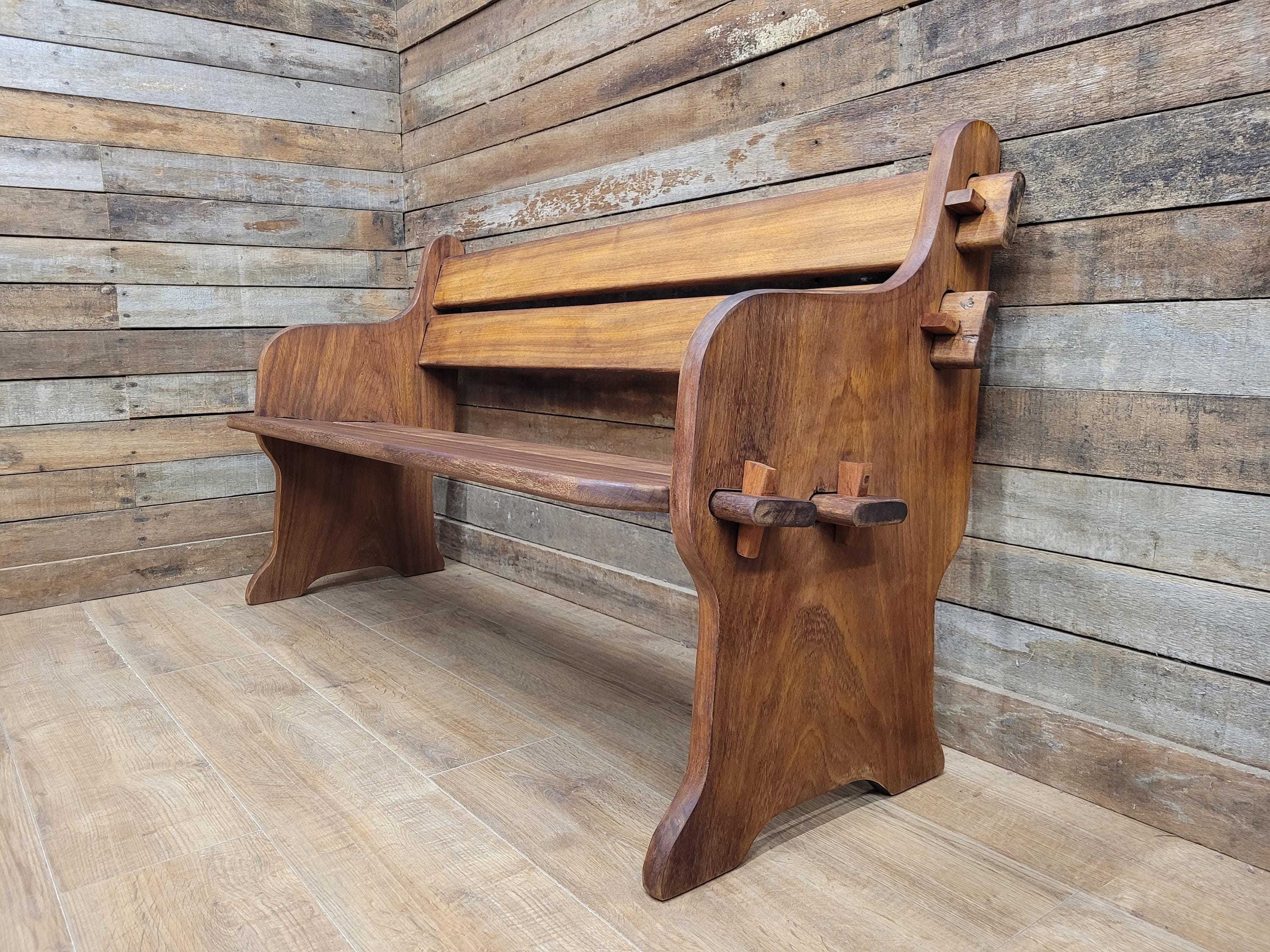 Hattersley Keighley Teak Bench Church Pew Style Hall Bench Solid Wood Seating