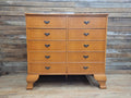 Vintage Large Ten Drawer Chest Cabriole Legs Inlaid Top Chest Of Drawers