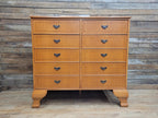 Vintage Large Ten Drawer Chest Cabriole Legs Inlaid Top Chest Of Drawers