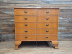 Vintage Large Ten Drawer Chest Cabriole Legs Inlaid Top Chest Of Drawers