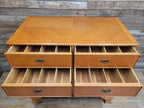 Vintage Large Ten Drawer Chest Cabriole Legs Inlaid Top Chest Of Drawers