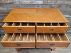 Vintage Large Ten Drawer Chest Cabriole Legs Inlaid Top Chest Of Drawers