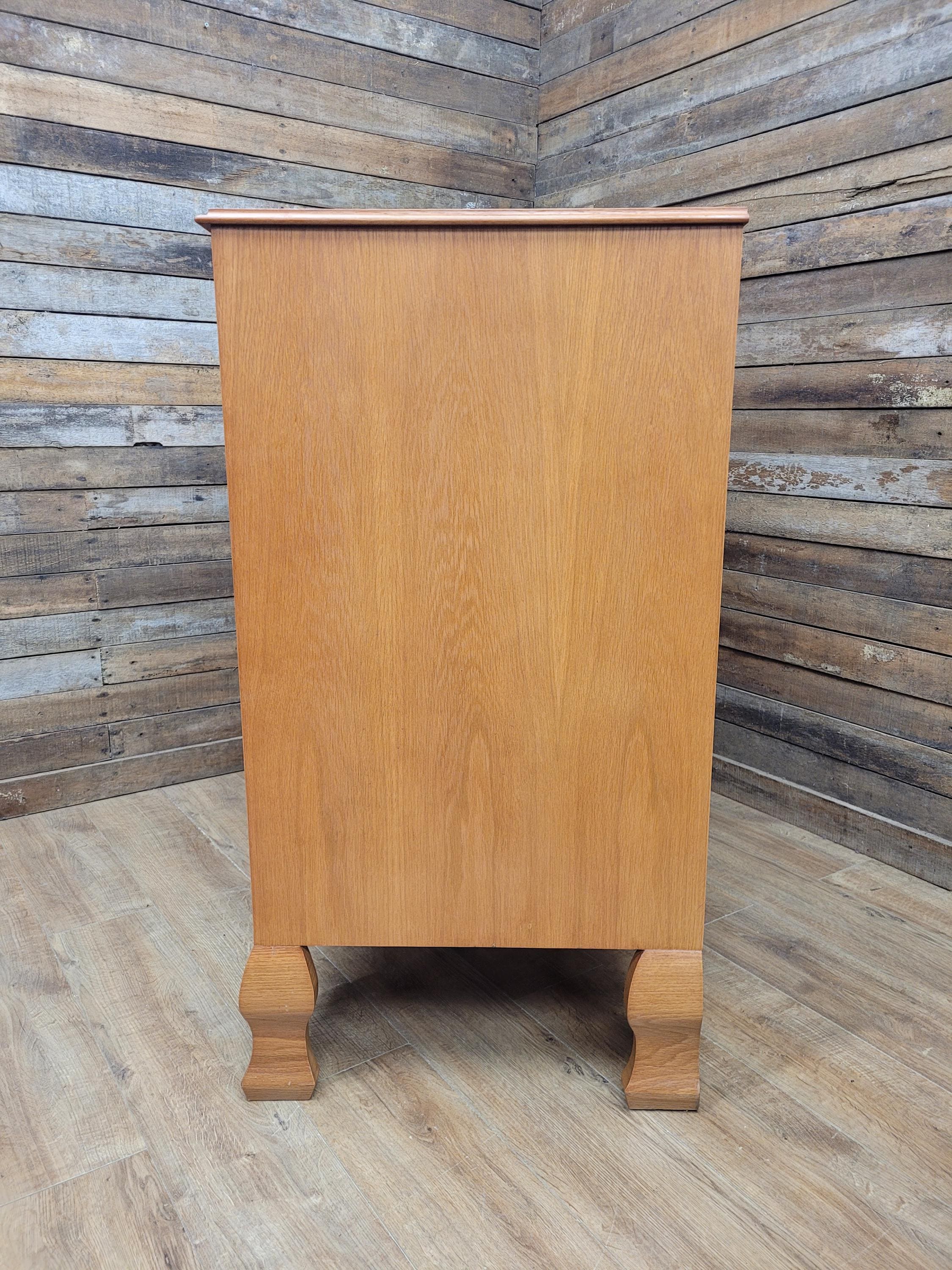 Vintage Large Ten Drawer Chest Cabriole Legs Inlaid Top Chest Of Drawers