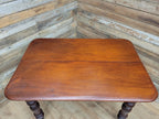 Mahogany Dining Table Victorian Solid Top Turned Legs Castors Antique Table