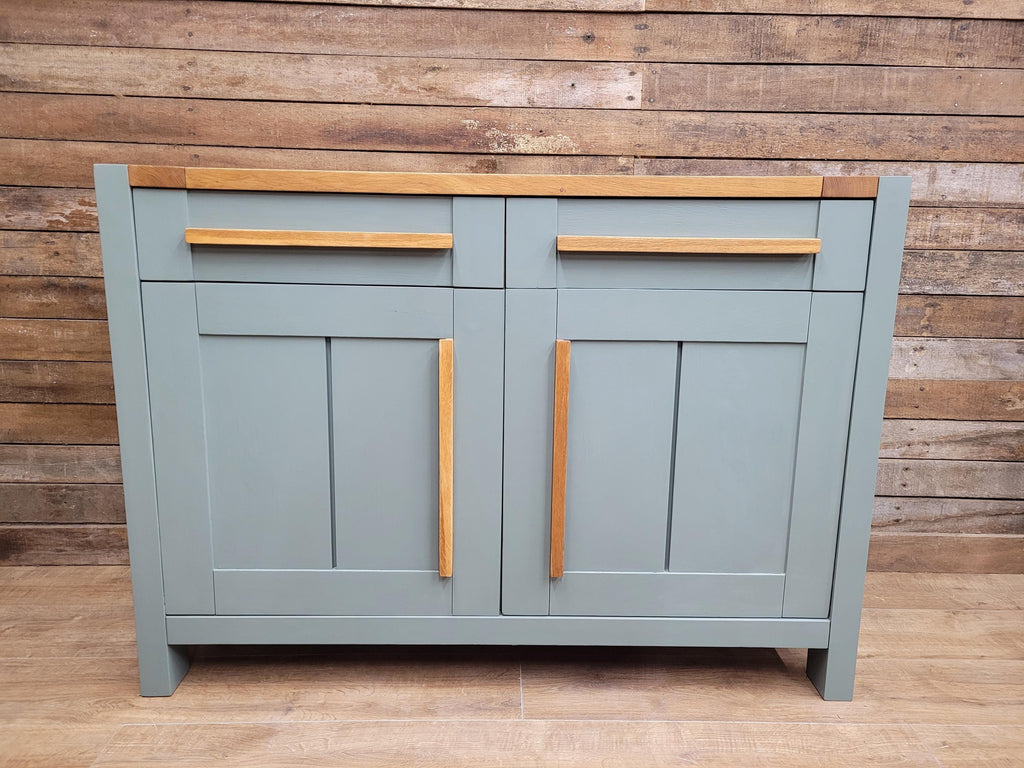 Painted Oak Sideboard 2 Door 2 Drawer Fusion Paint Carriage House Green Cupboard