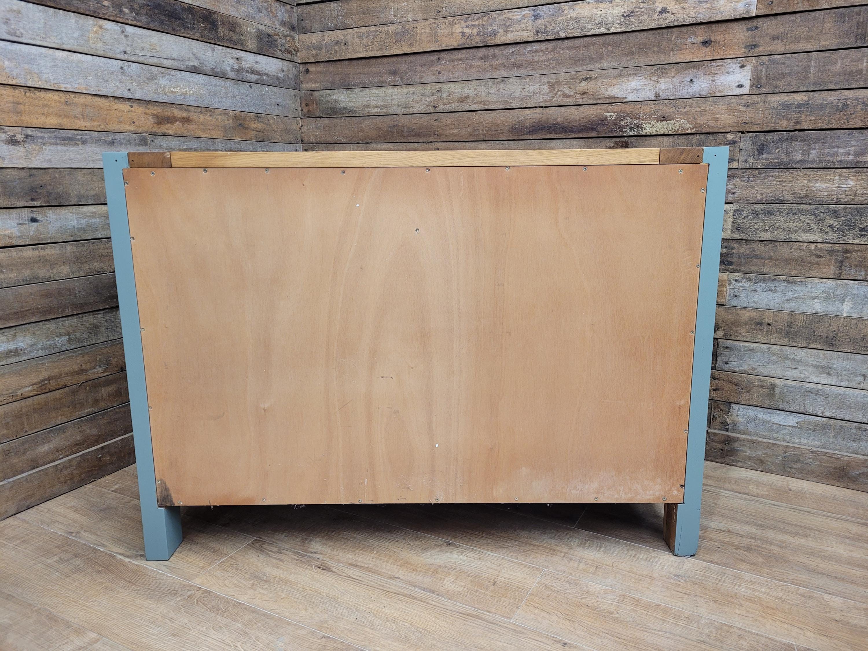 Painted Oak Sideboard 2 Door 2 Drawer Fusion Paint Carriage House Green Cupboard