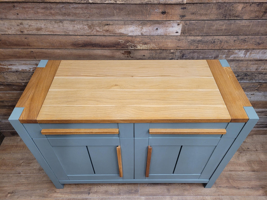 Painted Oak Sideboard 2 Door 2 Drawer Fusion Paint Carriage House Green Cupboard