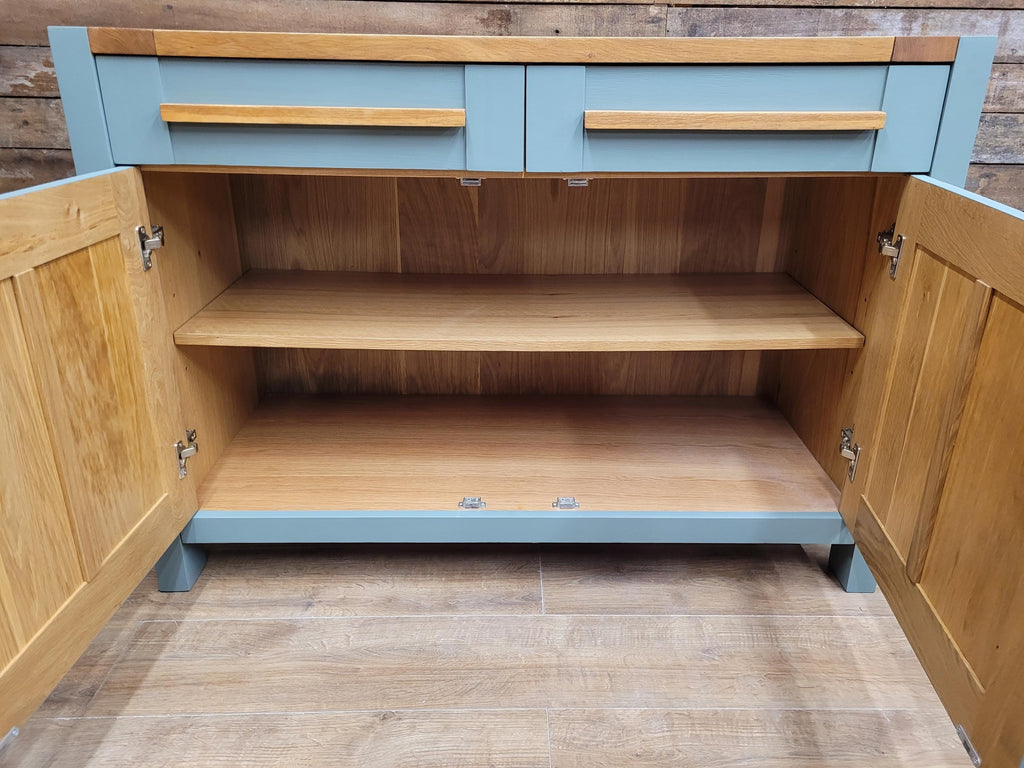 Painted Oak Sideboard 2 Door 2 Drawer Fusion Paint Carriage House Green Cupboard